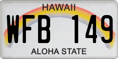 HI license plate WFB149