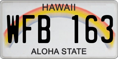 HI license plate WFB163