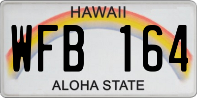 HI license plate WFB164