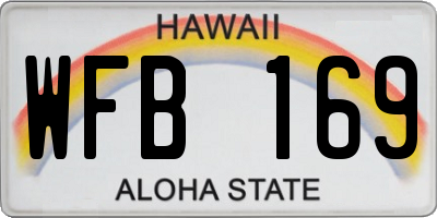 HI license plate WFB169