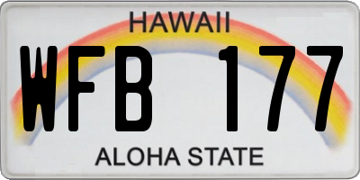 HI license plate WFB177