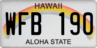 HI license plate WFB190