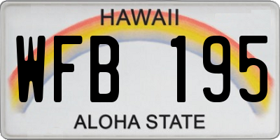 HI license plate WFB195