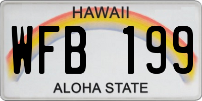 HI license plate WFB199