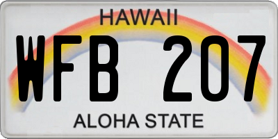 HI license plate WFB207