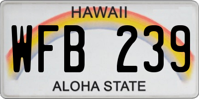HI license plate WFB239