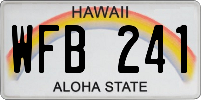 HI license plate WFB241