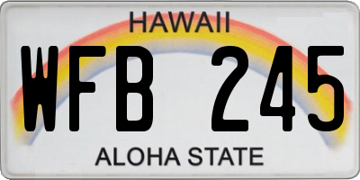 HI license plate WFB245