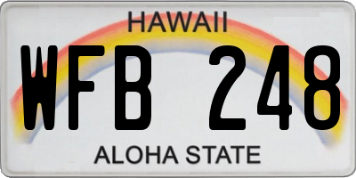 HI license plate WFB248