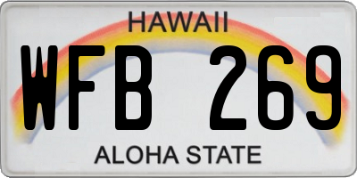 HI license plate WFB269
