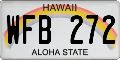 HI license plate WFB272