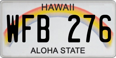 HI license plate WFB276