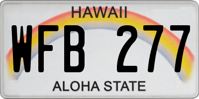 HI license plate WFB277