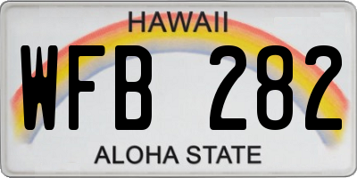 HI license plate WFB282