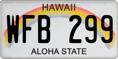 HI license plate WFB299