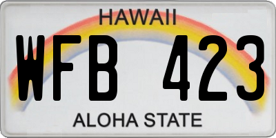 HI license plate WFB423