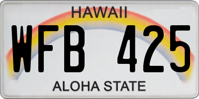 HI license plate WFB425
