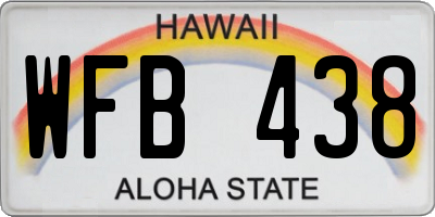 HI license plate WFB438