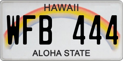 HI license plate WFB444