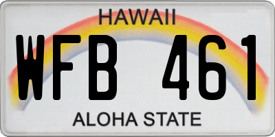 HI license plate WFB461