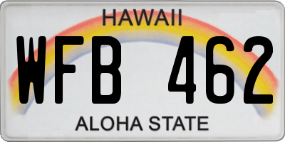 HI license plate WFB462
