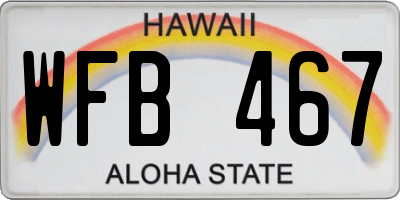 HI license plate WFB467