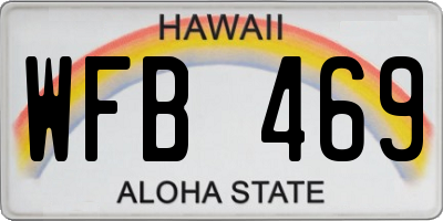 HI license plate WFB469