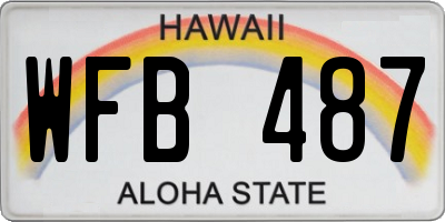 HI license plate WFB487