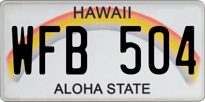 HI license plate WFB504