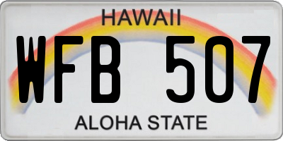 HI license plate WFB507