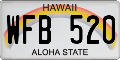 HI license plate WFB520