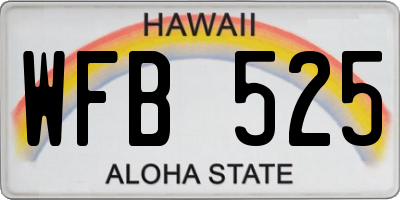 HI license plate WFB525