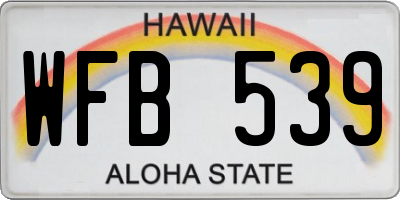 HI license plate WFB539
