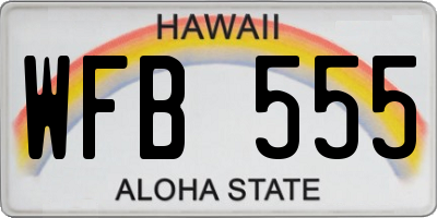 HI license plate WFB555