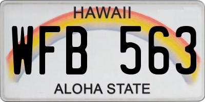 HI license plate WFB563