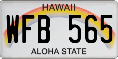 HI license plate WFB565