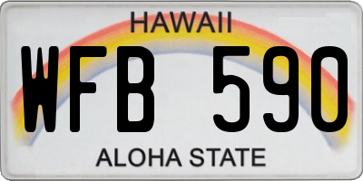 HI license plate WFB590