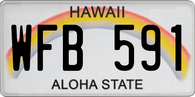 HI license plate WFB591