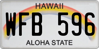 HI license plate WFB596