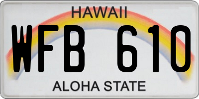 HI license plate WFB610