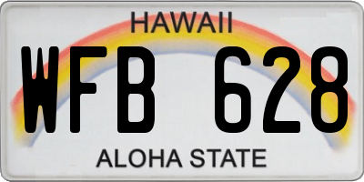 HI license plate WFB628