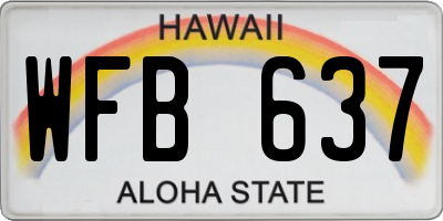 HI license plate WFB637