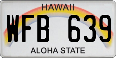 HI license plate WFB639