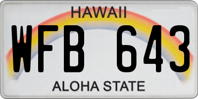 HI license plate WFB643