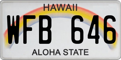 HI license plate WFB646