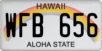 HI license plate WFB656