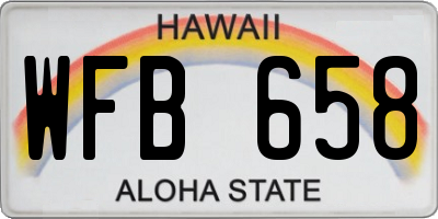 HI license plate WFB658