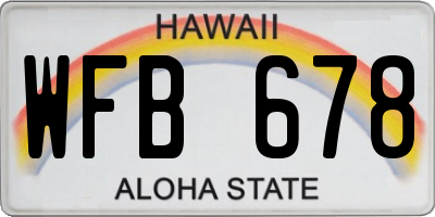 HI license plate WFB678