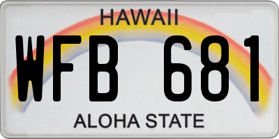 HI license plate WFB681