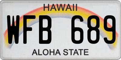 HI license plate WFB689